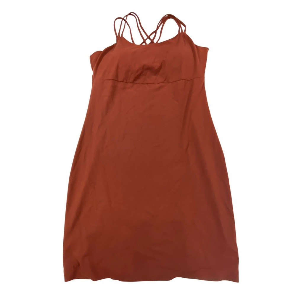 Athleta Hyper Focused Bra Dress Powervita Rust Strappy Back Mini‎ Dress Medium - Picture 3 of 13